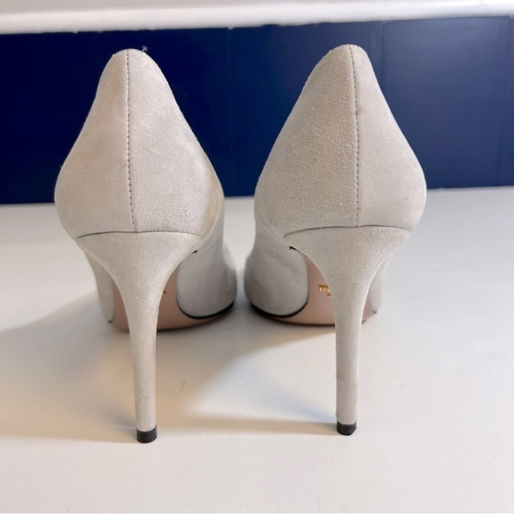 Prada Grey Suede Heels Size 41.5 or US 11.5 - Picture 6 of 9